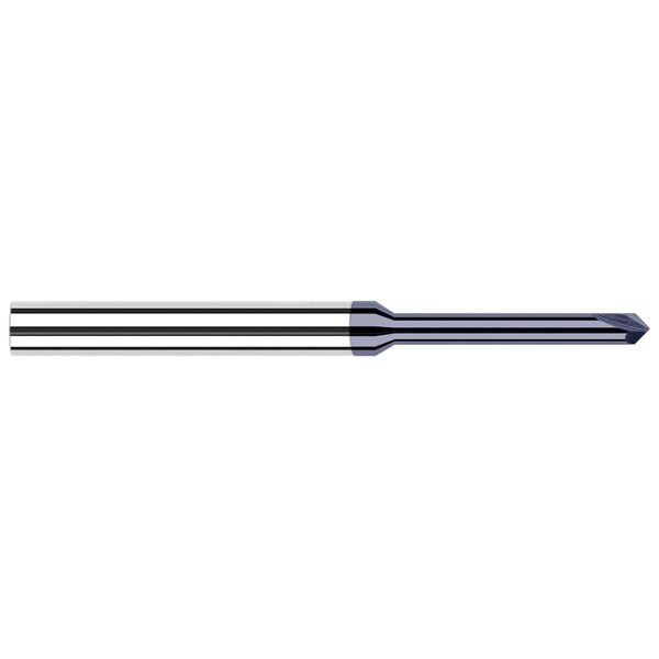 Harvey Tool Chamfer Cutter-Pointed-Long Reach 0.0470 3/64 Neck DIAx0.3750 3/8 Reachx30Deg per side Carbide 999230-C3 - main